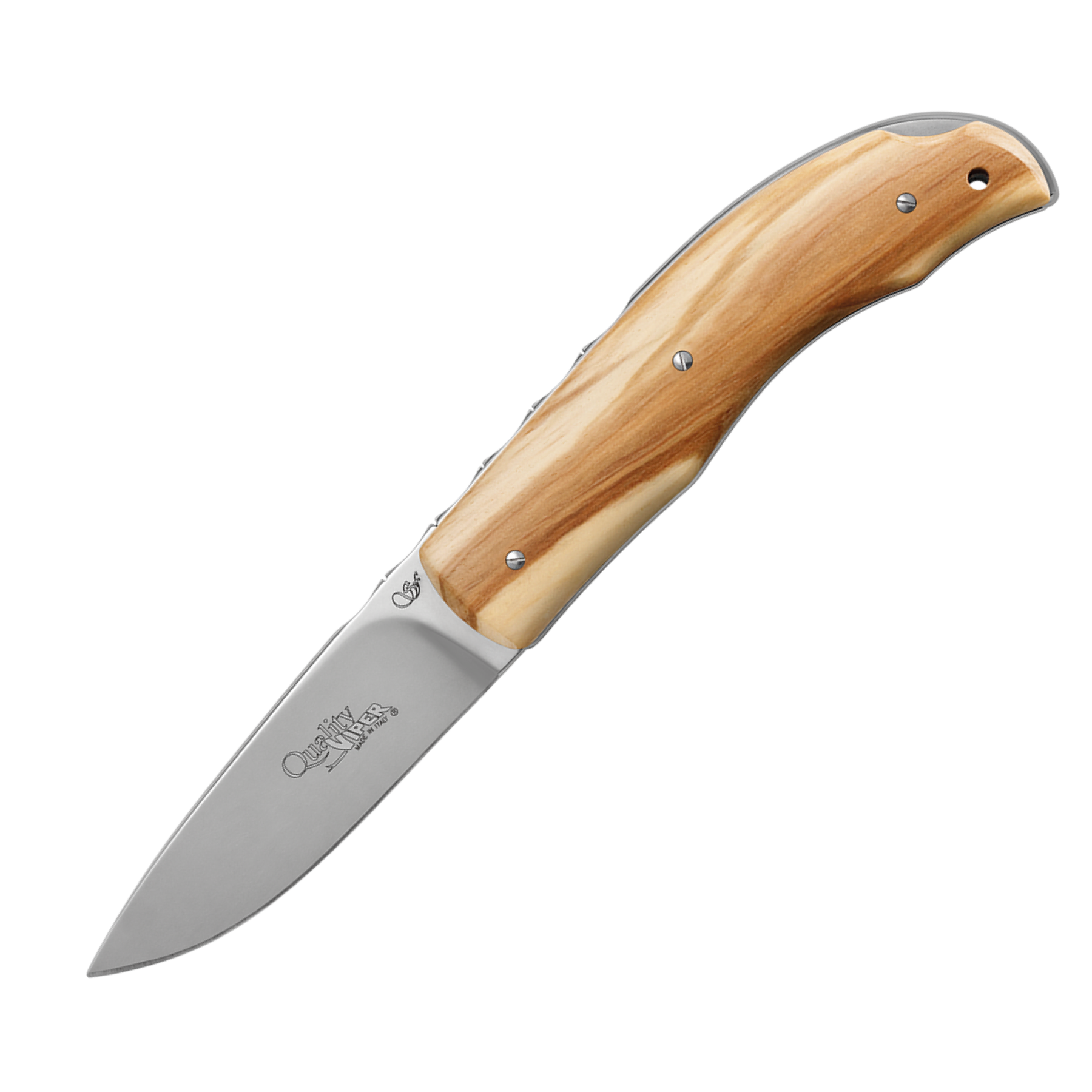 Viper Quality Coltello chiudibile artigianale con lama satinata in acciaio inossidabile e manico ergonomico disponibile in pregiate finiture di legno o con inserti TITANIO dotato di sistema di apertura fluido e design elegante ideale per il porto quotidiano e collezionismo