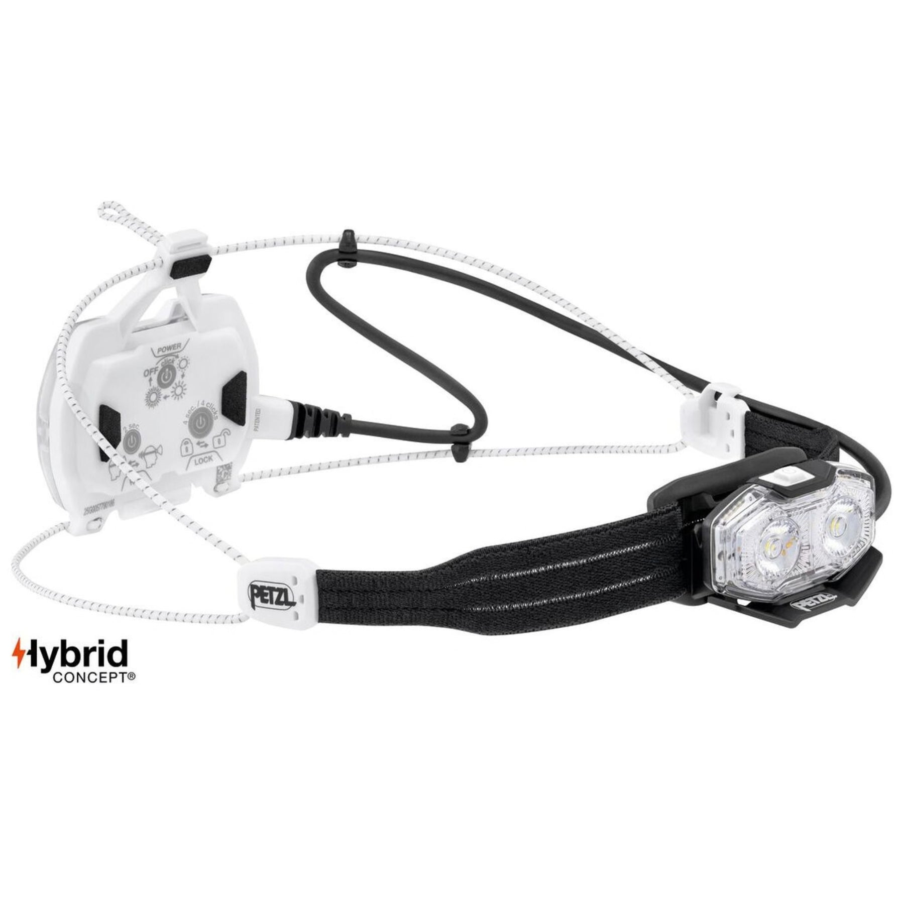 Petzl NAO LT torcia frontale ricaricabile da 600 lumen, fascia ergonomica, luce posteriore rossa e pacco batteria posteriore USB, progettata per trail running, alpinismo e ultra-running.