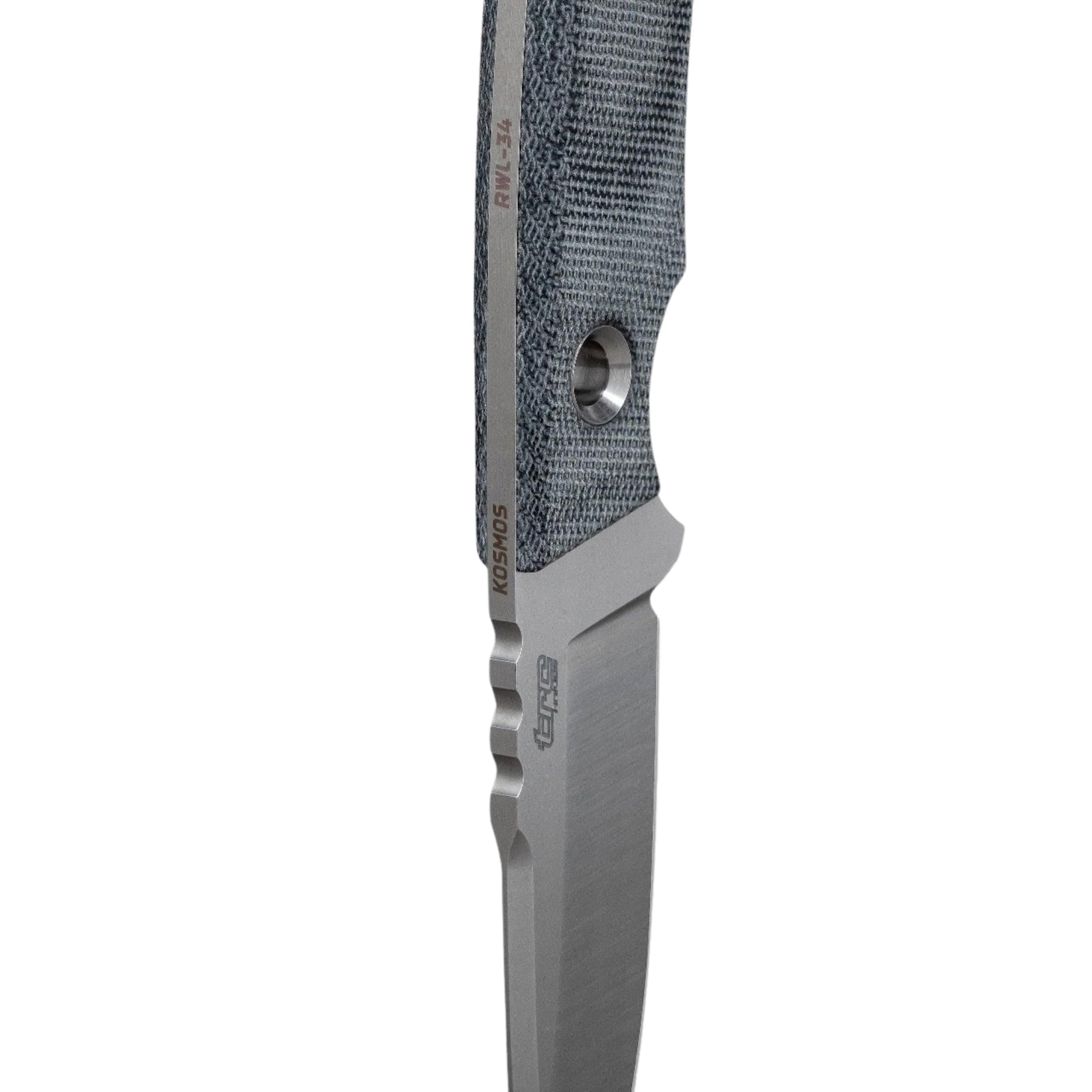 TRC Knives Kosmos coltello a lama fissa con guancette in micarta e fodero in kydex, ideale per outdoor e uso tattico.