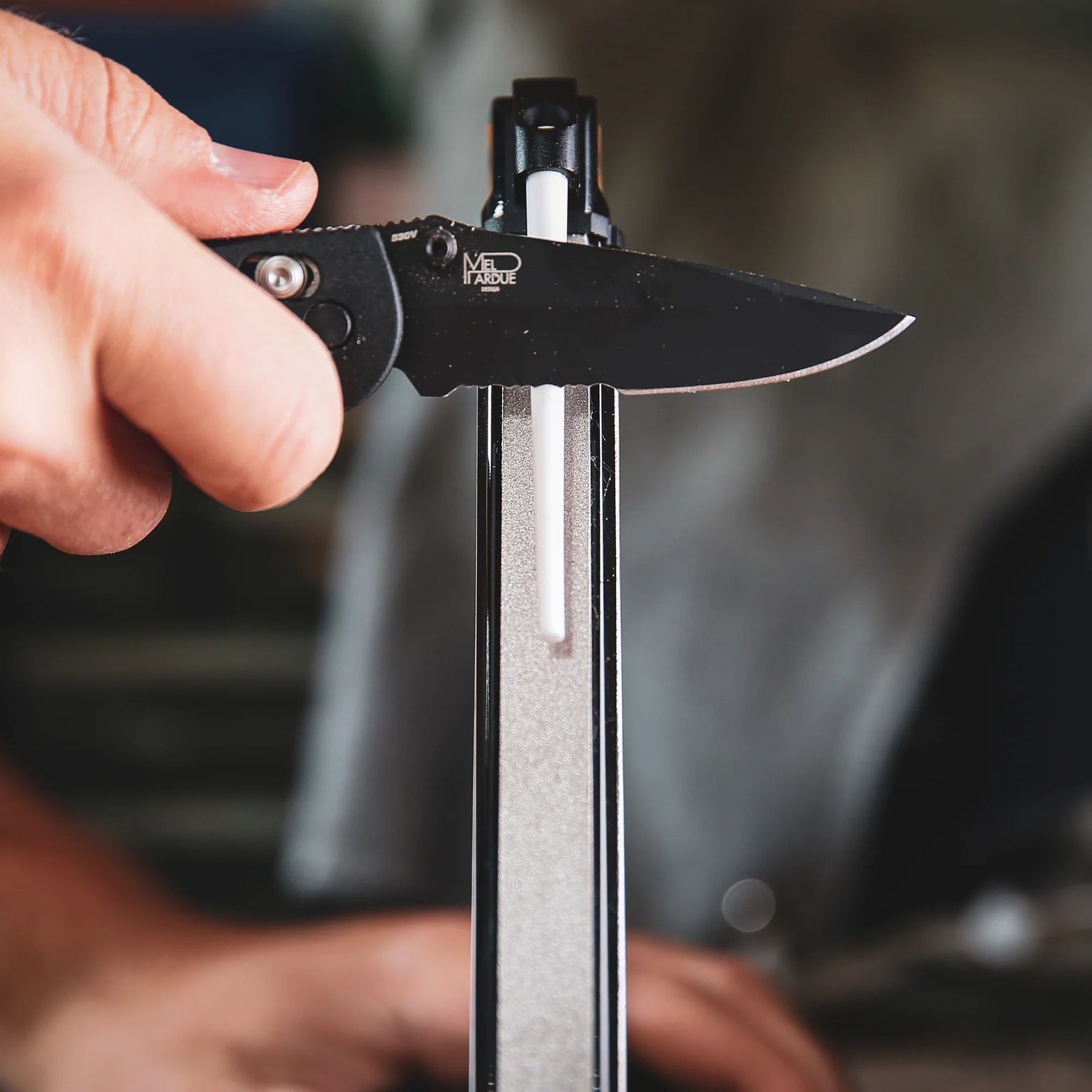 Work Sharp Angle Set Knife Sharpener Ken Onion affilatore manuale a V con angolazioni regolabili e pietre abrasive incluse nella base