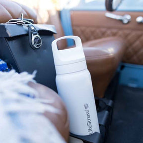 LIFESTRAW | GO SERIES STAINLESS STEEL - Borraccia filtrante isolata - BackPacco - BP-LIFESTRAW-LGV425BKWW