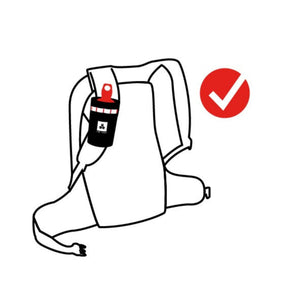 Arva Bottle Holder porta borraccia termico con isolamento interno in alluminio logo Arva frontale asola superiore di fissaggio rossa e passanti laterali per aggancio a zaino o cintura ideale per scialpinismo ed escursionismo.