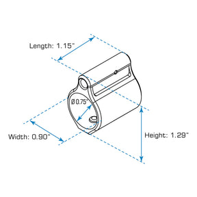 UTG micro gas block ARMGB01 blocco di recupero gas a basso profilo in acciaio diametro interno 0.750 pollici accessori armi