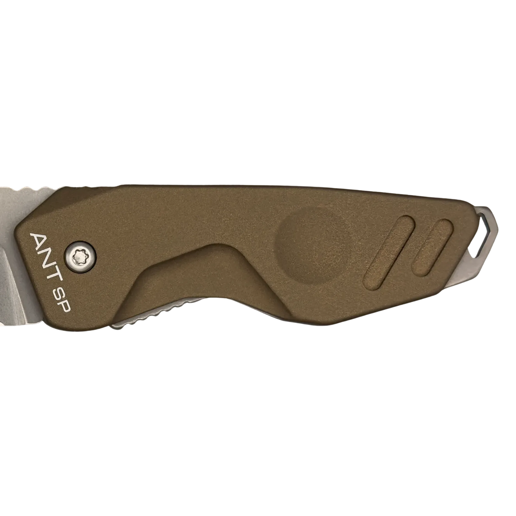 Extrema Ratio ANT SP: Coltello chiudibile EDC ultra-compatto e leggero. Lama in acciaio Bohler N690 e impugnatura in alluminio anticorodal anodizzato. Dotato di asola per cordino. Design minimalista ideale per porto quotidiano e utility.
