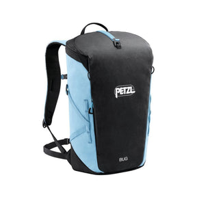 Petzl BUG zaino compatto da 18 litri ergonomico con apertura superiore, fettuccia portacorda, cinghie di compressione e scomparto imbottito, ideale per arrampicata su vie lunghe, outdoor e uso quotidiano.