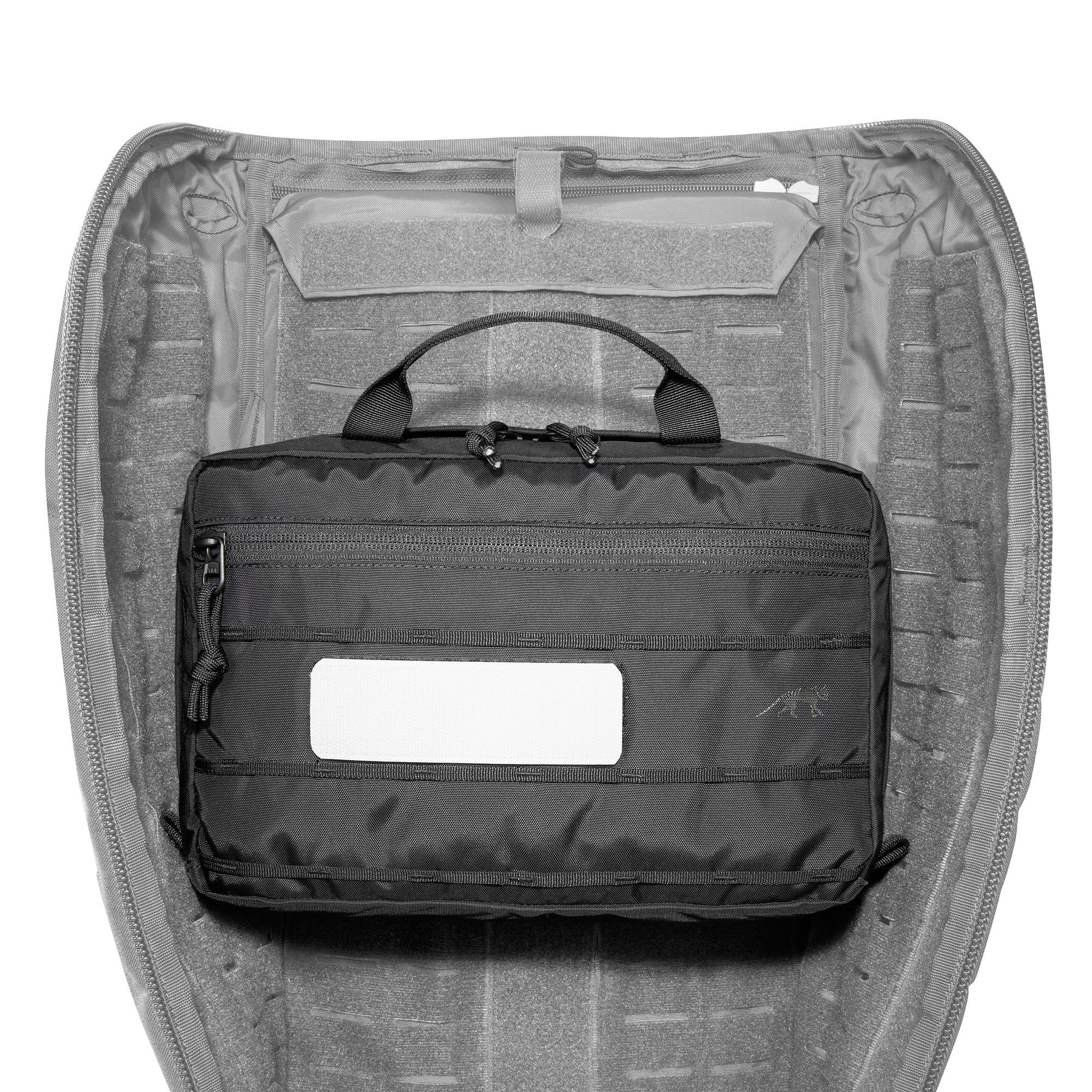 Borsa tattica TASMANIAN TIGER MULTIPURPOSE POUCH VL con maniglia superiore, con patch identificativa - ideale per organizzare attrezzatura militare, outdoor o EDC, su backpacco.it