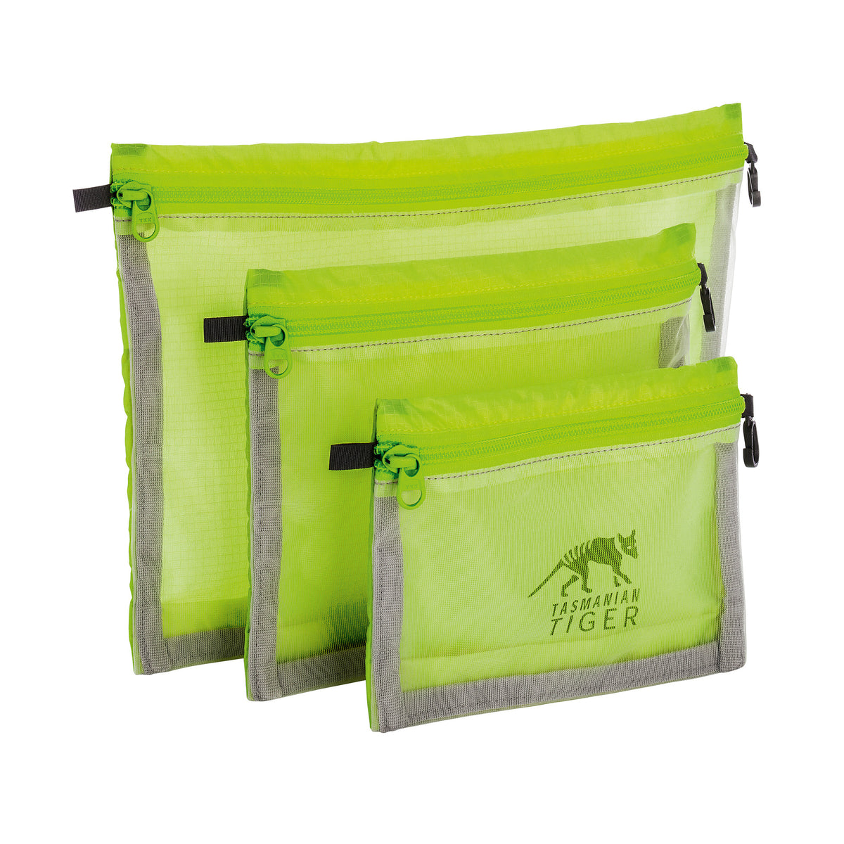 TASMANIAN TIGER | MESH POCKET SET NEON - Pouch retinate, 3 Pezzi