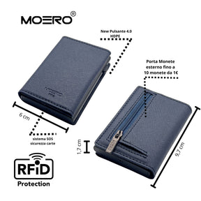 MOERO | PRO ZIP SAFFIANO BLUE NAVY - BLUE - Portafoglio