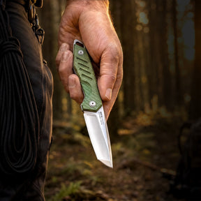 Extrema Ratio BFK Micro coltello a lama fissa compatto con profilo tanto modificato, impugnatura ergonomica sagomata e foro passante per cordino ideale per everyday carry tattico