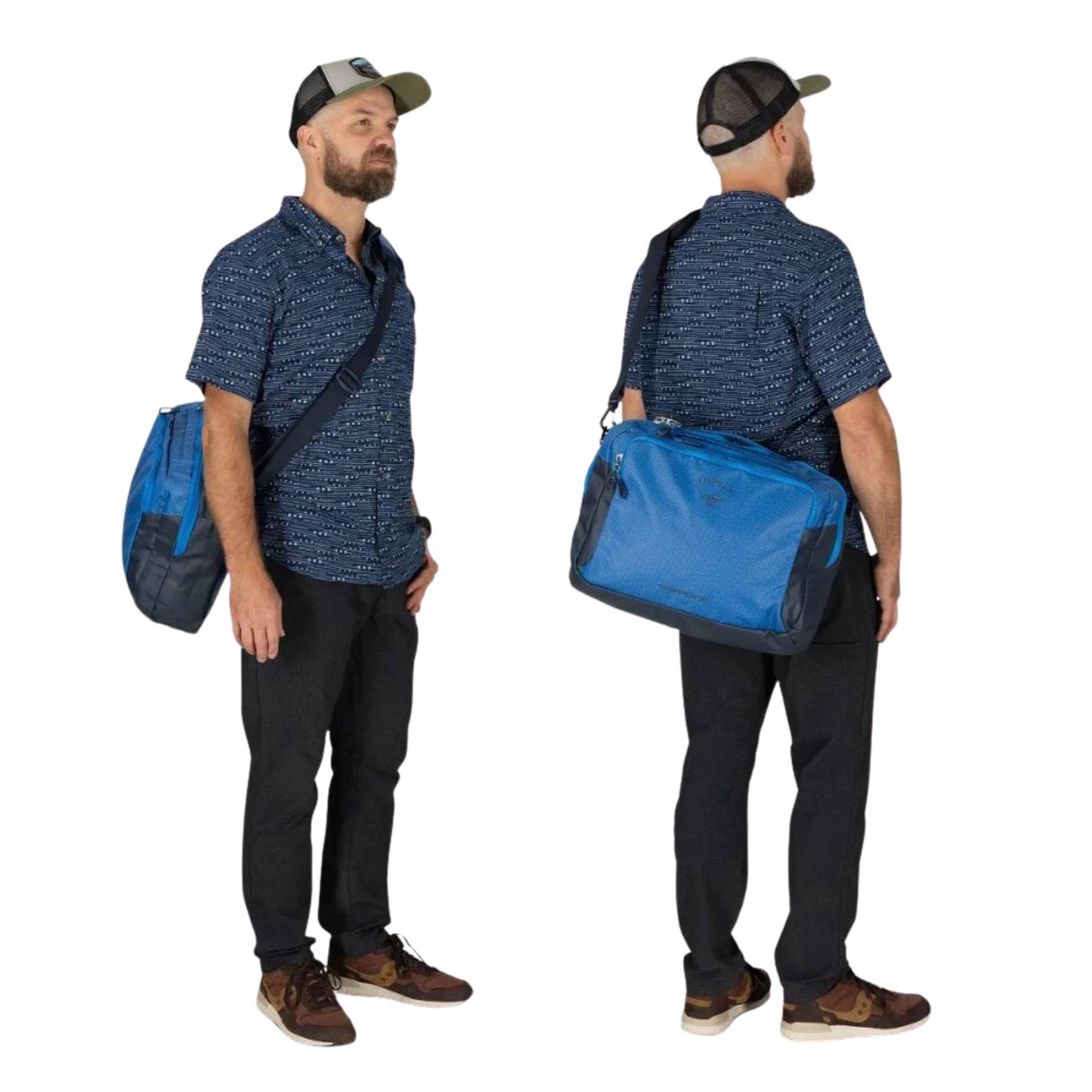 Borsa da cabina e da viaggio Osprey Transporter Carry-On Boarding Bag da 23.5 litri, dotata di tracolla imbottita regolabile e maniglia superiore per il trasporto a mano