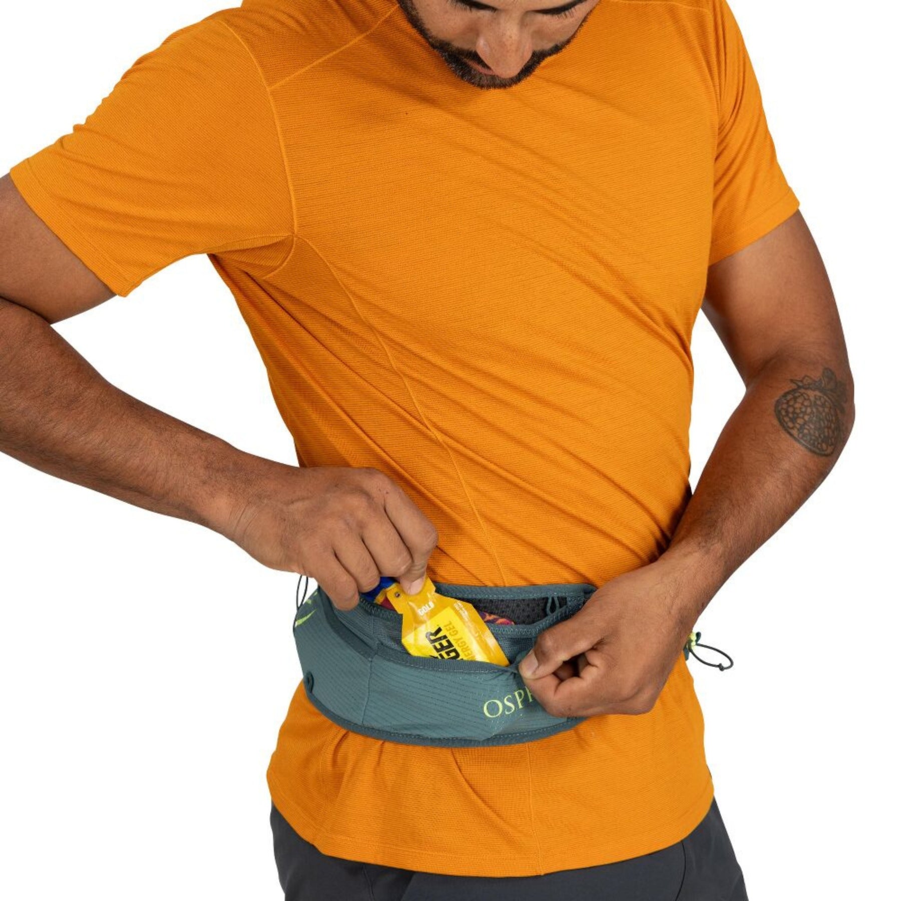 Osprey Duro Dyna Pro Belt cintura marsupio per trail running da 0.8 litri con schienale in rete traspirante tasca frontale con zip e cordini elastici di compressione e trasporto