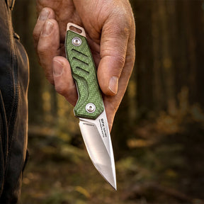 Extrema Ratio BFK NANO coltello a lama fissa neck knife compatto con lama drop point in acciaio, guancette ergonomiche sagomate e foro passante per cordino da porto al collo o EDC tattico