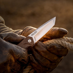 Extrema Ratio BFK Micro coltello a lama fissa compatto con profilo tanto modificato, impugnatura ergonomica sagomata e foro passante per cordino ideale per everyday carry tattico