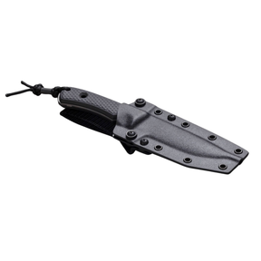 TRC South Pole DLC Black Coltello a lama fissa in acciaio Vanadis 4 extra con rivestimento DLC resistente all'usura e manico in G10. Include fodero Kydex con passante in nylon. Progettato per uso esterno e sopravvivenza in condizioni estreme.