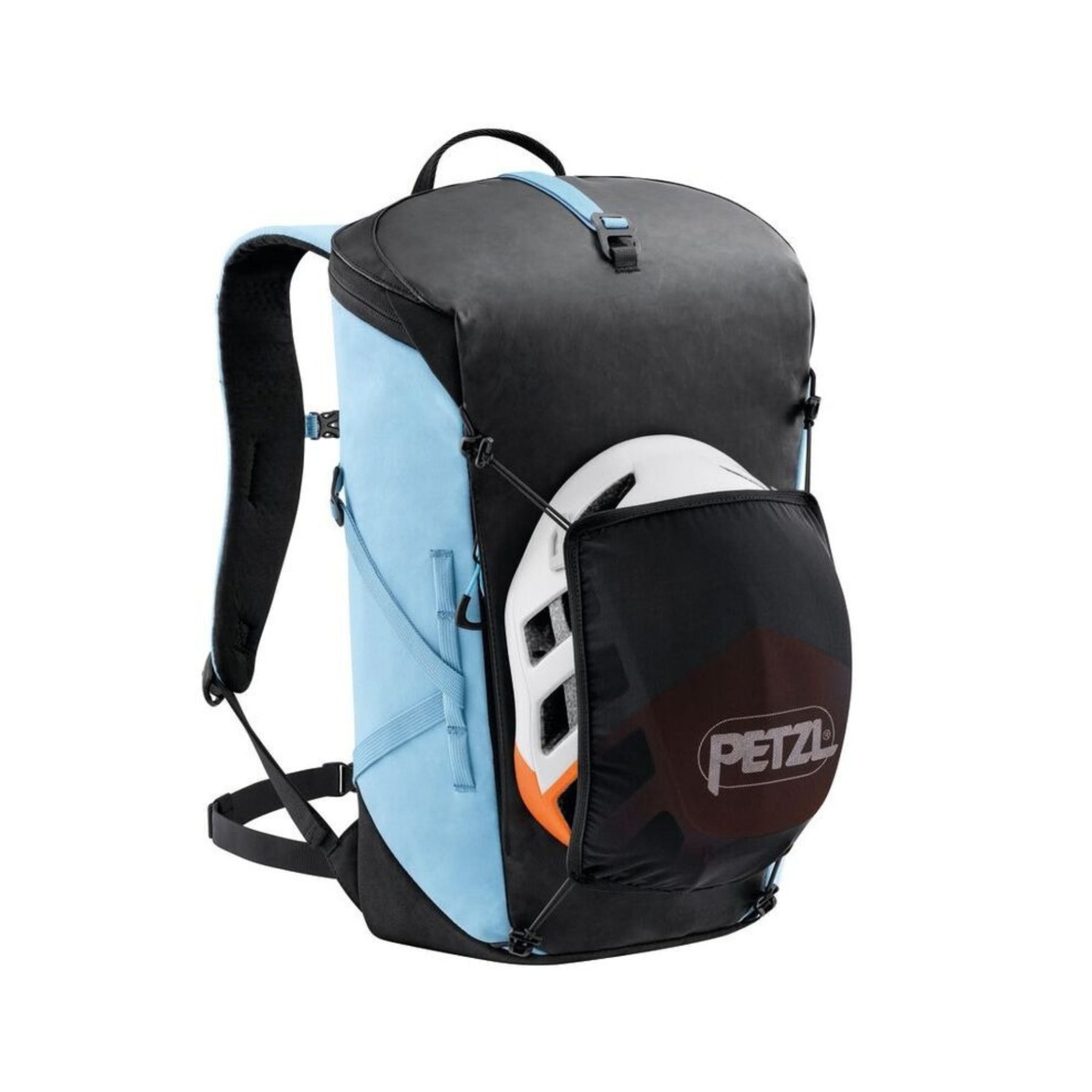Petzl BUG zaino compatto da 18 litri ergonomico con apertura superiore, fettuccia portacorda, cinghie di compressione e scomparto imbottito, ideale per arrampicata su vie lunghe, outdoor e uso quotidiano.
