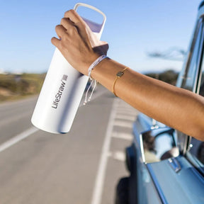 LIFESTRAW | GO SERIES STAINLESS STEEL - Borraccia filtrante isolata - BackPacco - BP-LIFESTRAW-LGV425BKWW