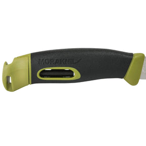 Morakniv Companion Spark coltello a lama fissa in acciaio inossidabile con acciarino integrato nell'impugnatura ergonomica antiscivolo e cordino riflettente per outdoor e bushcraft