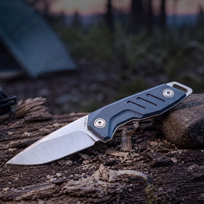 Extrema Ratio BFK NANO coltello a lama fissa neck knife compatto con lama drop point in acciaio, guancette ergonomiche sagomate e foro passante per cordino da porto al collo o EDC tattico