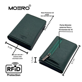 MOERO | PRO ZIP SAFFIANO GREEN - Portafoglio