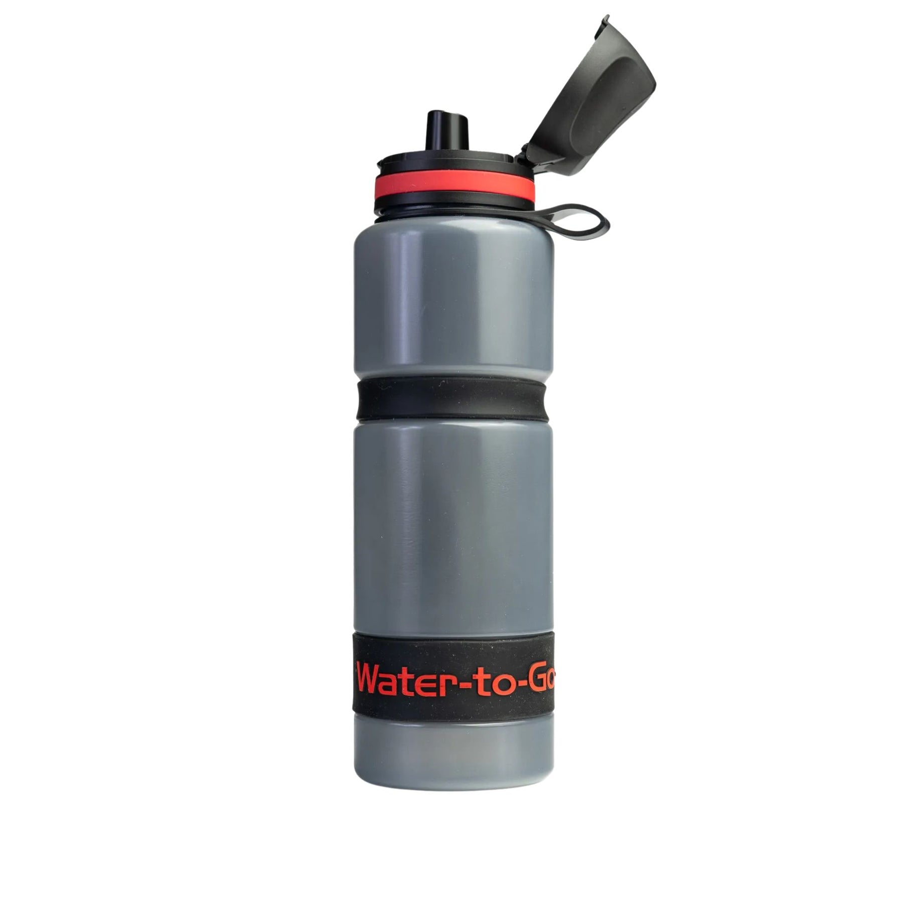 Water-to-Go Eco Active Bottle 75 cl borraccia filtrante con sistema di purificazione avanzato cinturino da polso integrato e chiusura di sicurezza ideale per attività outdoor escursionismo e sport.