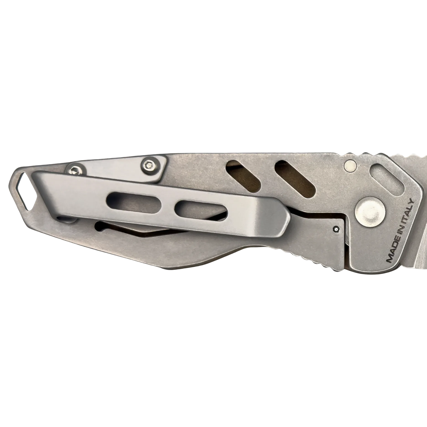 Extrema Ratio ANT SP: Coltello chiudibile EDC ultra-compatto e leggero. Lama in acciaio Bohler N690 e impugnatura in alluminio anticorodal anodizzato. Dotato di asola per cordino. Design minimalista ideale per porto quotidiano e utility.