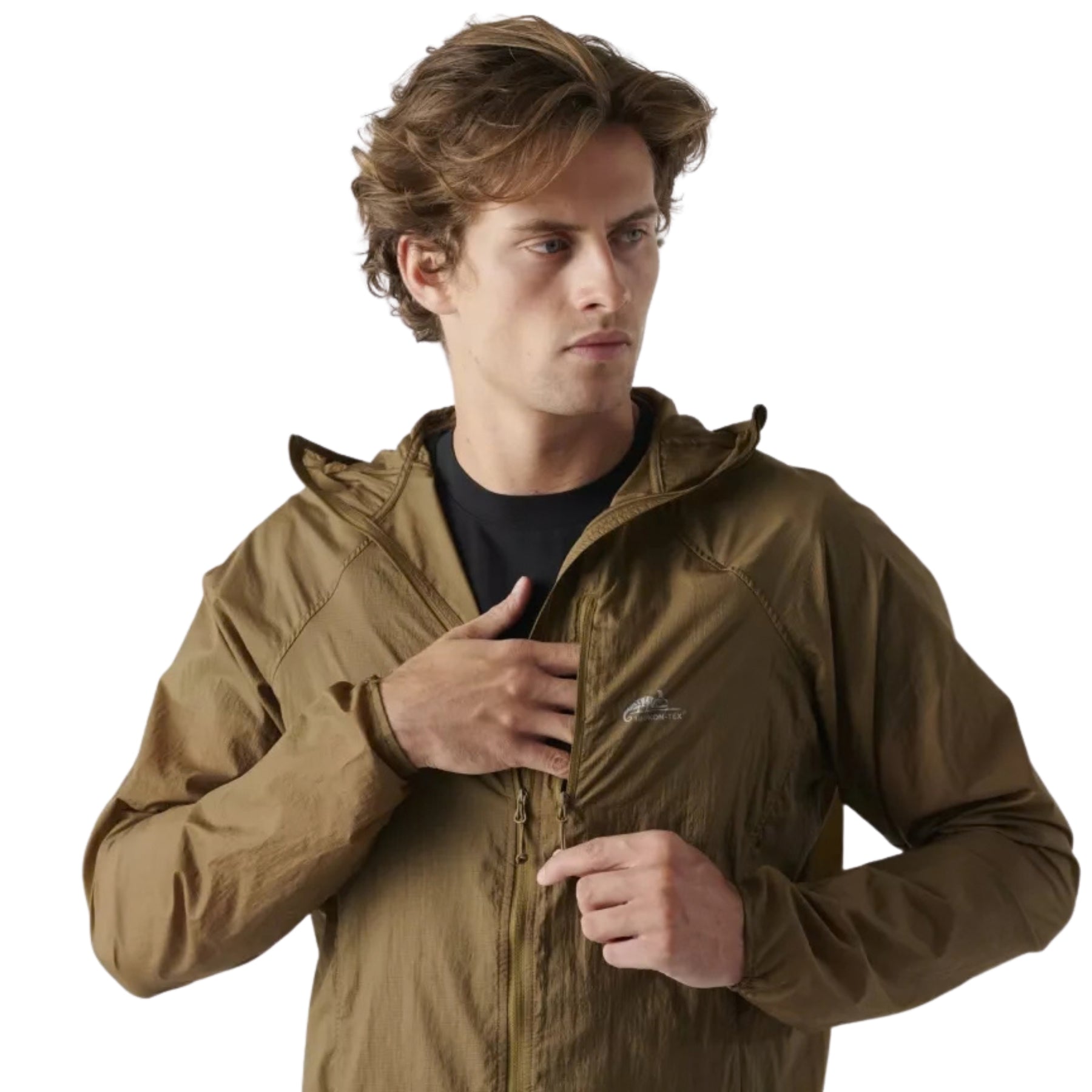 Giacca a vento Helikon-Tex Tramontane in Windpack Nylon, colore Coyote, ultraleggera, antivento e comprimibile