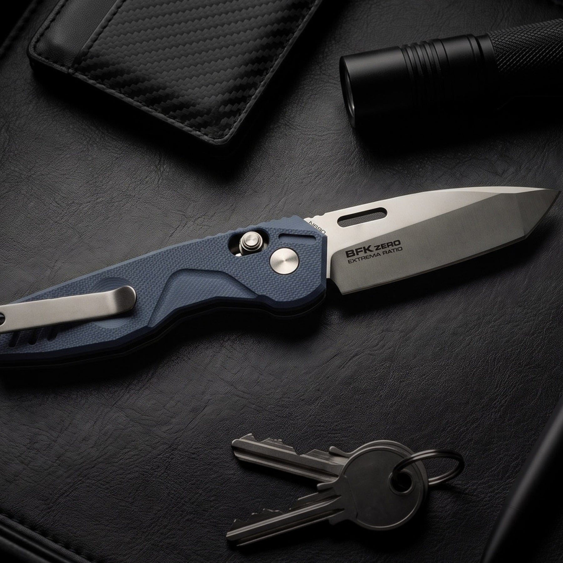 Extrema Ratio BFK ZERO coltello chiudibile tattico ed EDC con lama tanto, foro per apertura rapida, blocco di sicurezza e impugnatura ergonomica