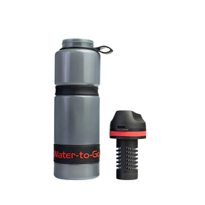 Water-to-Go Eco Active Bottle 75 cl borraccia filtrante con sistema di purificazione avanzato cinturino da polso integrato e chiusura di sicurezza ideale per attività outdoor escursionismo e sport.