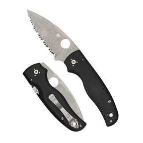Spyderco Shaman G-10 coltello chiudibile EDC  con foro Round Hole impugnatura ergonomica sagomata con guancette in G-10 e blocco Compression Lock per outdoor e lavoro quotidiano su sfondo bianco