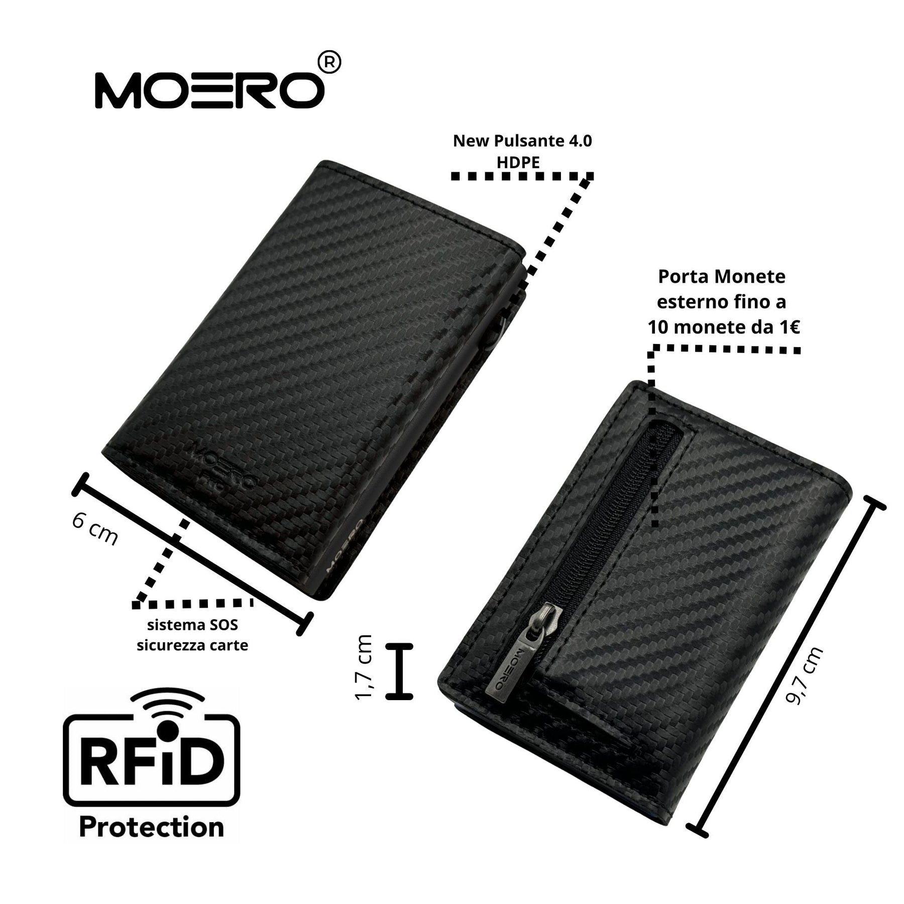 MOERO PRO ZIP CARBON BLACK Wallet