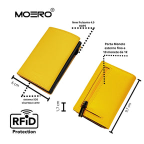 MOERO | PRO ZIP SAFFIANO YELLOW - Portafoglio