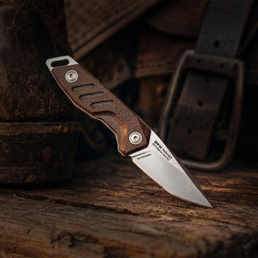 Extrema Ratio BFK NANO coltello a lama fissa neck knife compatto con lama drop point in acciaio, guancette ergonomiche sagomate e foro passante per cordino da porto al collo o EDC tattico
