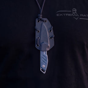 Extrema Ratio BFK NANO coltello a lama fissa neck knife compatto con lama drop point in acciaio, guancette ergonomiche sagomate e foro passante per cordino da porto al collo o EDC tattico