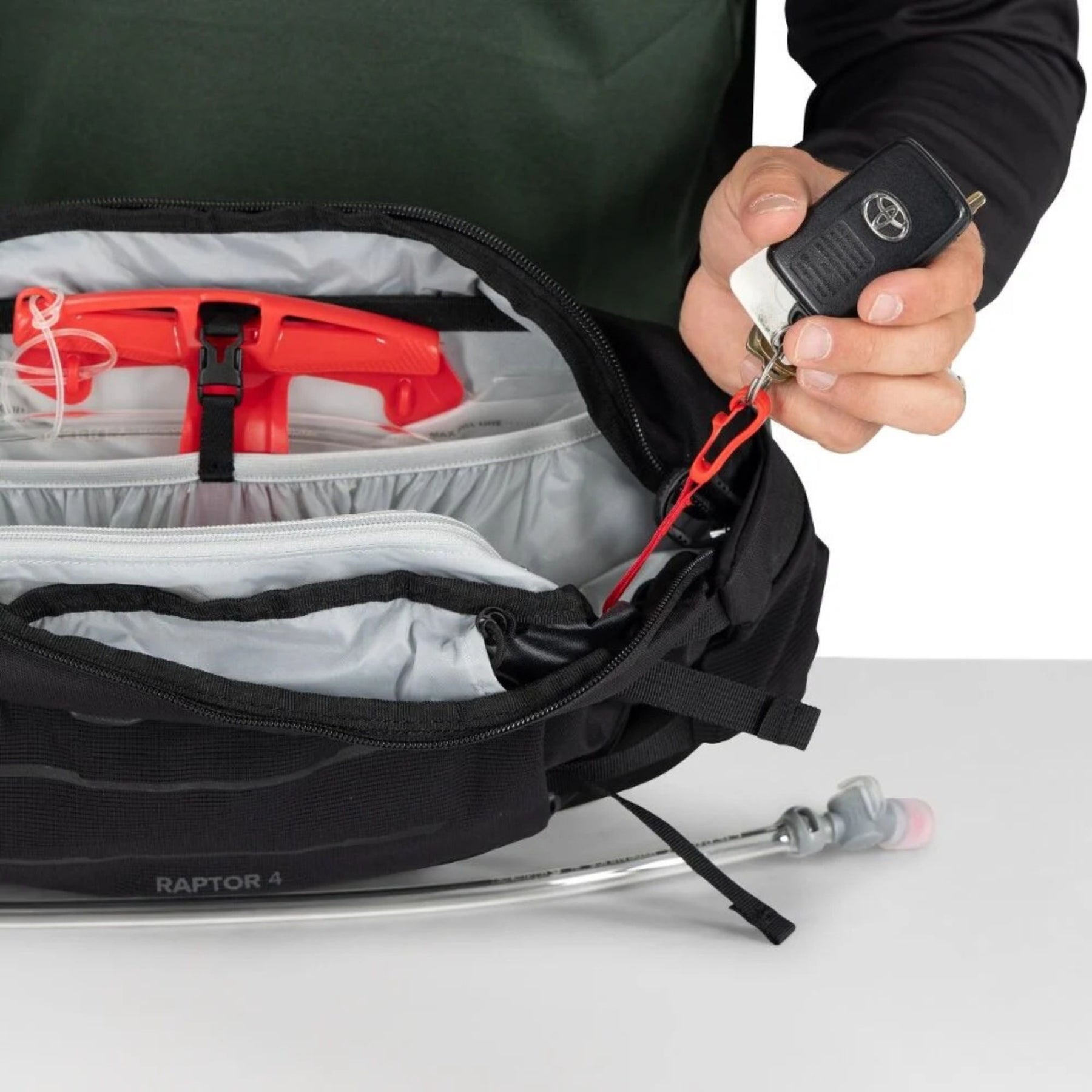 OSPREY RAPTOR 4 marsupio da ciclismo 4 litri con sistema di idratazione integrato scomparti con cerniera e tasche portaoggetti ideale per escursioni in mountain bike e ciclismo