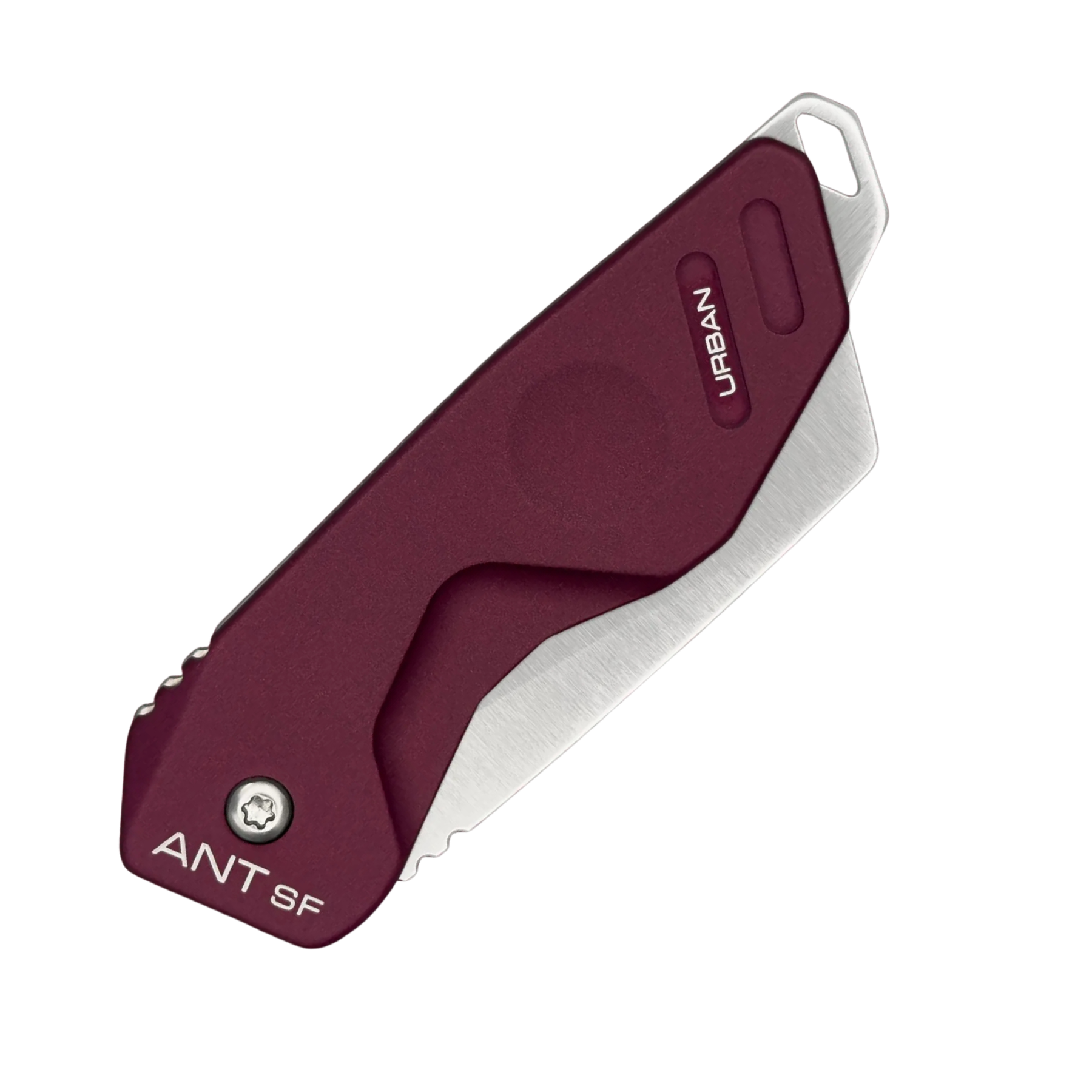 Extrema Ratio ANT Urban SF: Coltello chiudibile EDC compatto con lama sheepfoot in acciaio Bohler N690. Versione Urban caratterizzata da impugnatura in alluminio anticorodal anodizzato. Sistema di chiusura Frame Lock e struttura ultra-leggera per porto quotidiano.