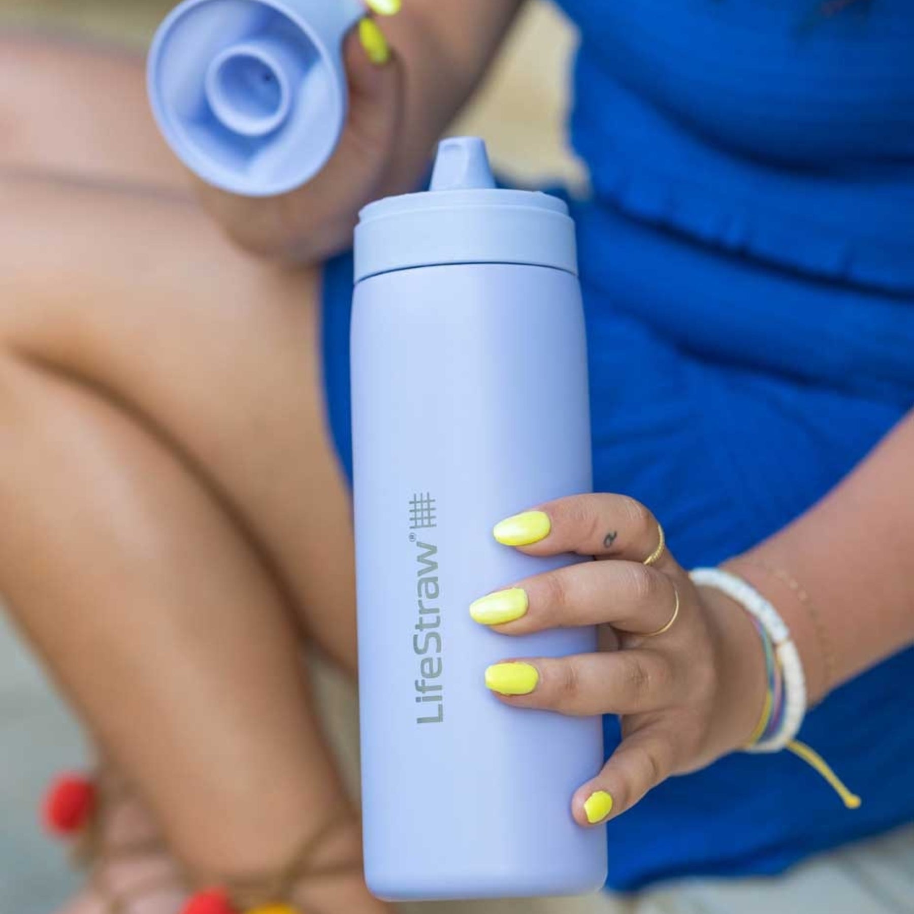 LIFESTRAW | GO SERIES STAINLESS STEEL - Borraccia filtrante isolata - BackPacco - BP-LIFESTRAW-LGV418IBWW