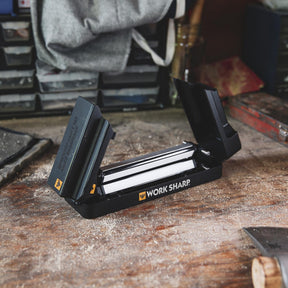 Work Sharp Angle Set Knife Sharpener Ken Onion affilatore manuale a V con angolazioni regolabili e pietre abrasive incluse nella base