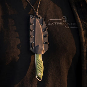 Extrema Ratio BFK Pixel coltello a lama fissa compatto con profilo tanto modificato,  impugnatura ergonomica scanalata e passante per cordino ideale per everyday carry tattico