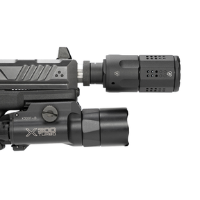 compensatore strike industries per pistola calibro 9mm accessorio tattico grigio metallo per riduzione rinculo e controllo volata