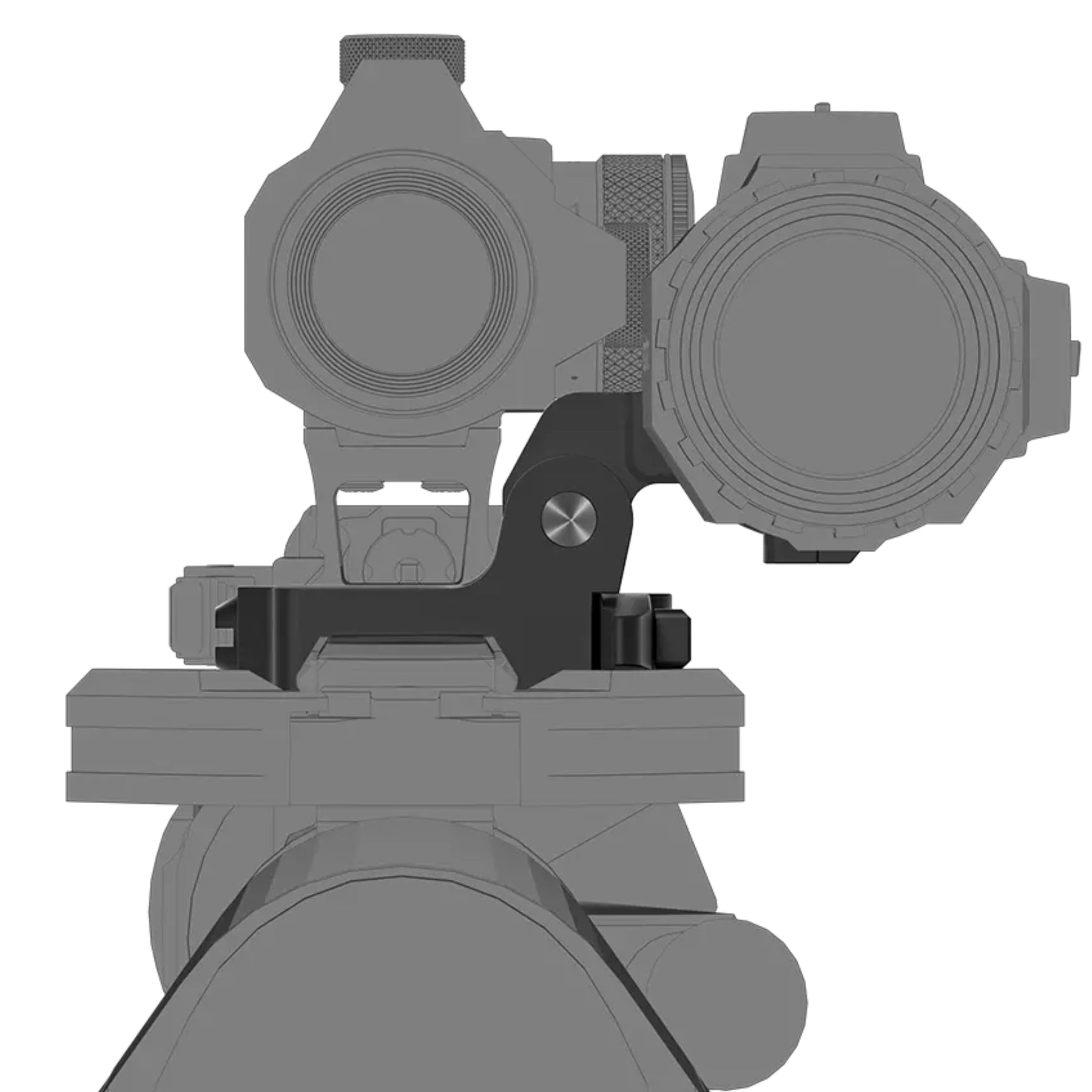 Vector Optics 30 mm Flip to Side Quick Release Picatinny Mount Ring anello di montaggio tattico da 30 mm per magnifier e ottiche, dotato di sistema a sgancio rapido e meccanismo di ribaltamento laterale per slitte Picatinny. 