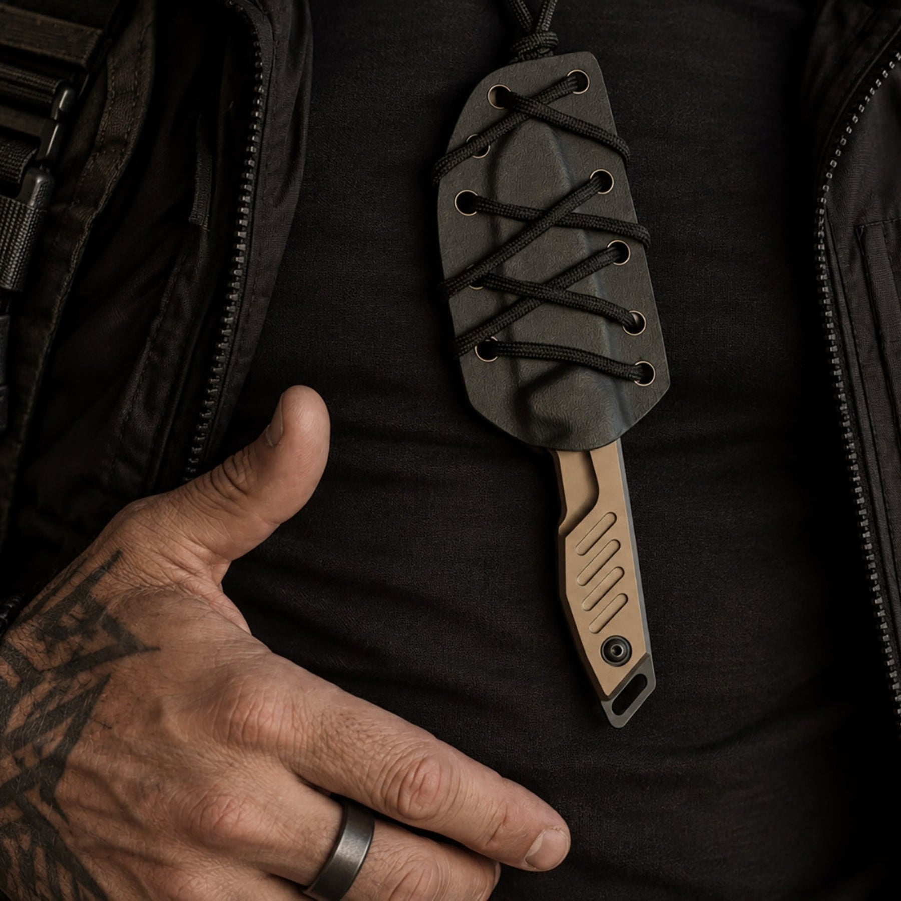 Extrema Ratio BFK Micro coltello a lama fissa compatto con profilo tanto modificato, impugnatura ergonomica sagomata e foro passante per cordino ideale per everyday carry tattico