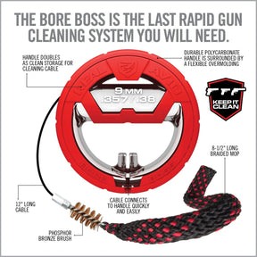 REAL AVID | BORE BOSS .357 / .38 / 9 mm - Strumento di pulizia rapida canna CAL .357 / .38 / 9 mm