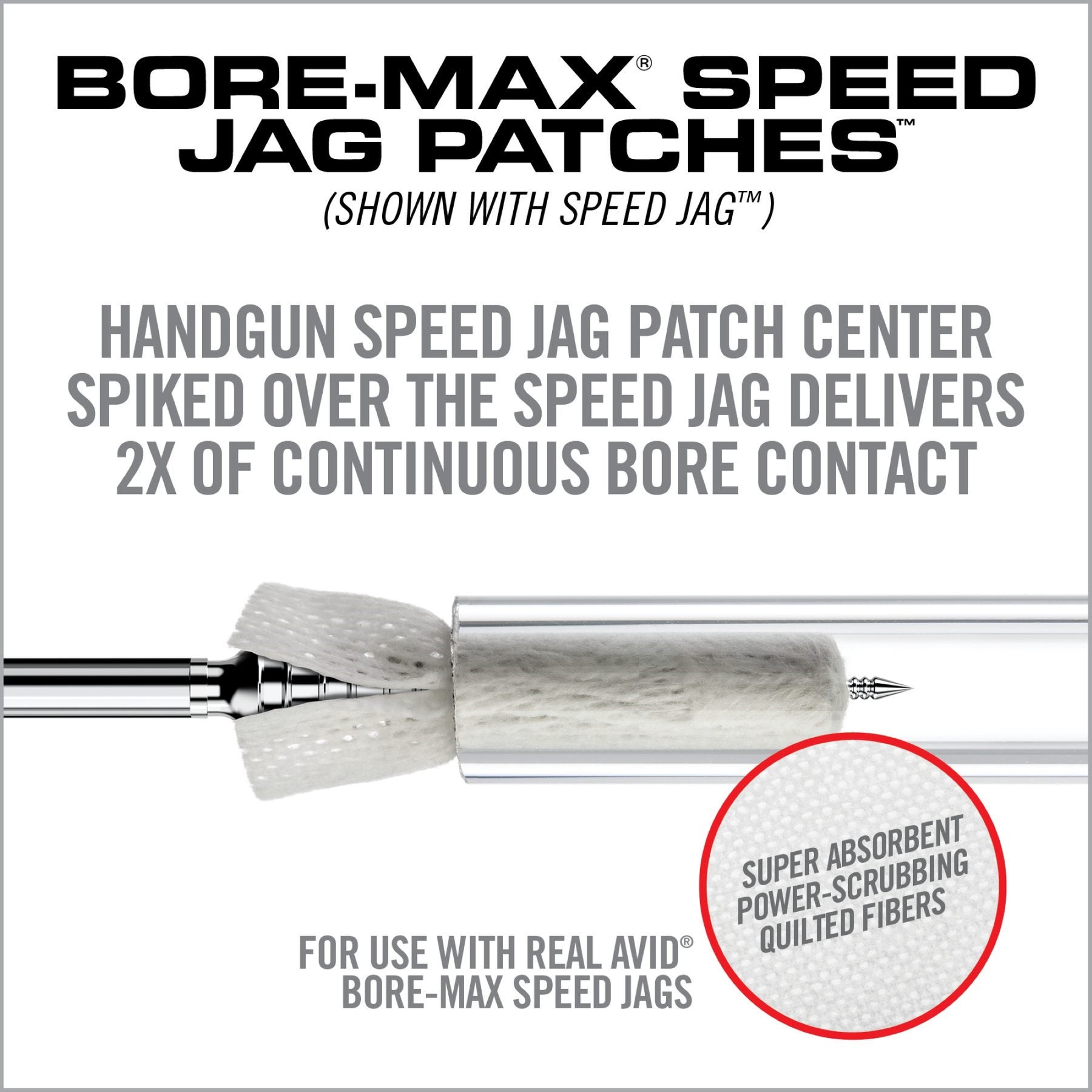 REAL AVID | BORE-MAX SPEED JAG PATCHES REFILL .22 / .30 CAL -  Pezzuole per Speed Jag .22 / .30 CAL