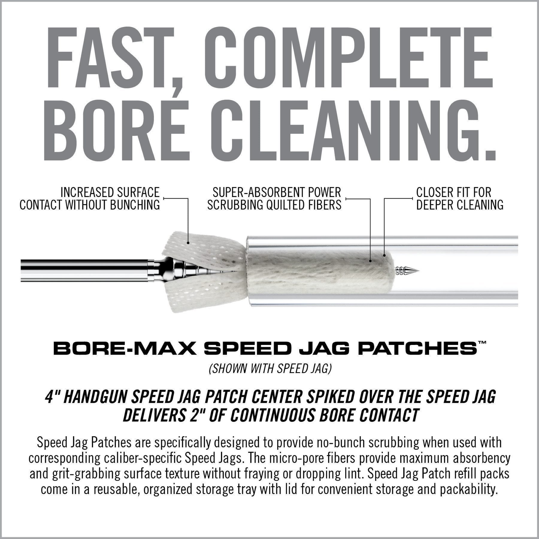 REAL AVID | BORE-MAX SPEED JAG PATCHES REFILL .22 / .30 CAL -  Pezzuole per Speed Jag .22 / .30 CAL