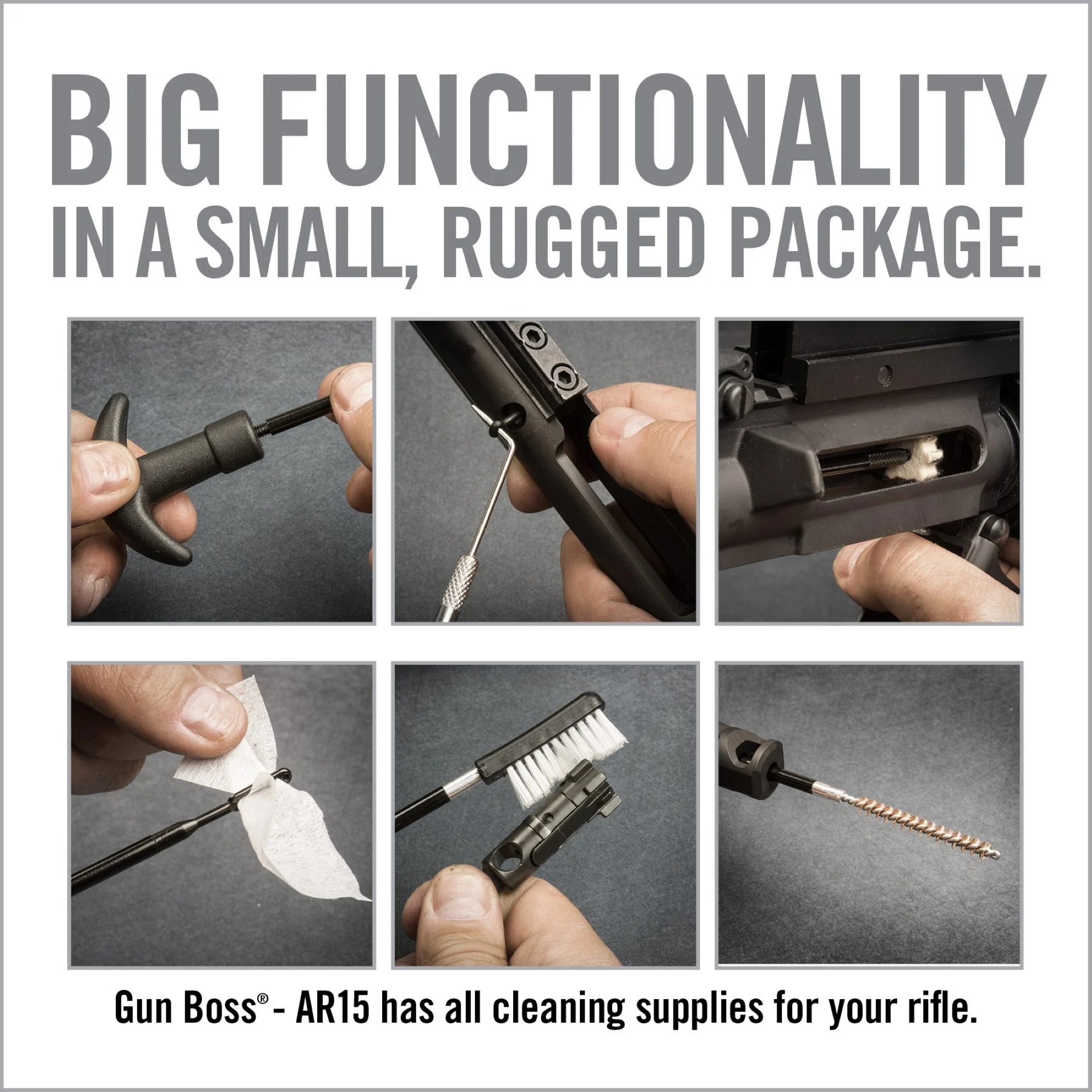 REAL AVID | GUN BOSS AR15 CLEANING KIT - Kit di pulizia per AR-15