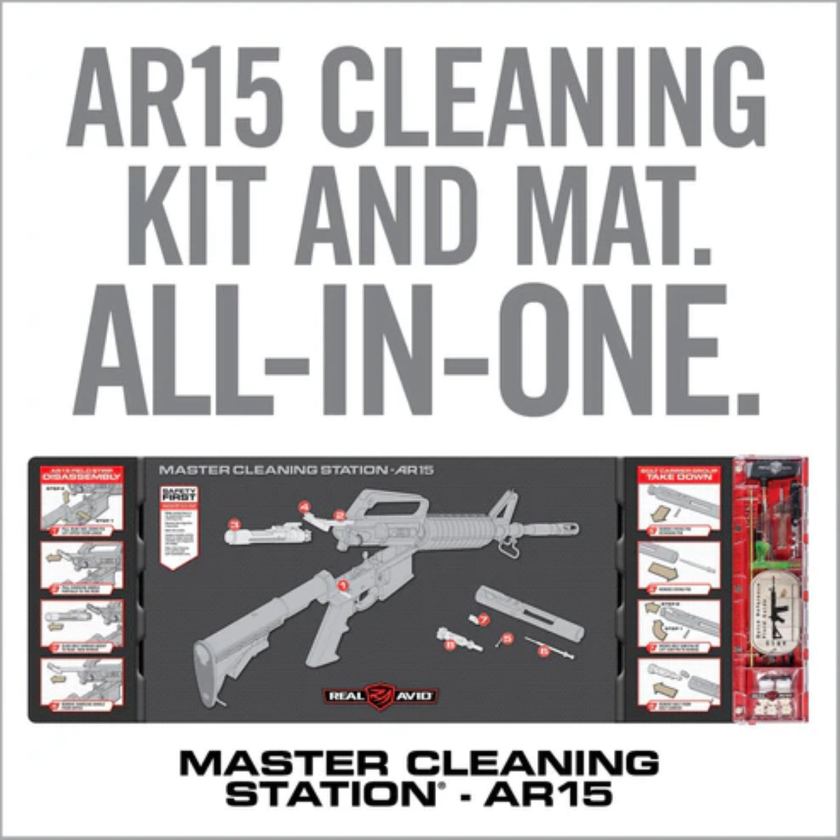 REAL AVID | MASTER CLEANING STATION AR15 - Tappetino per manutenzione AR15