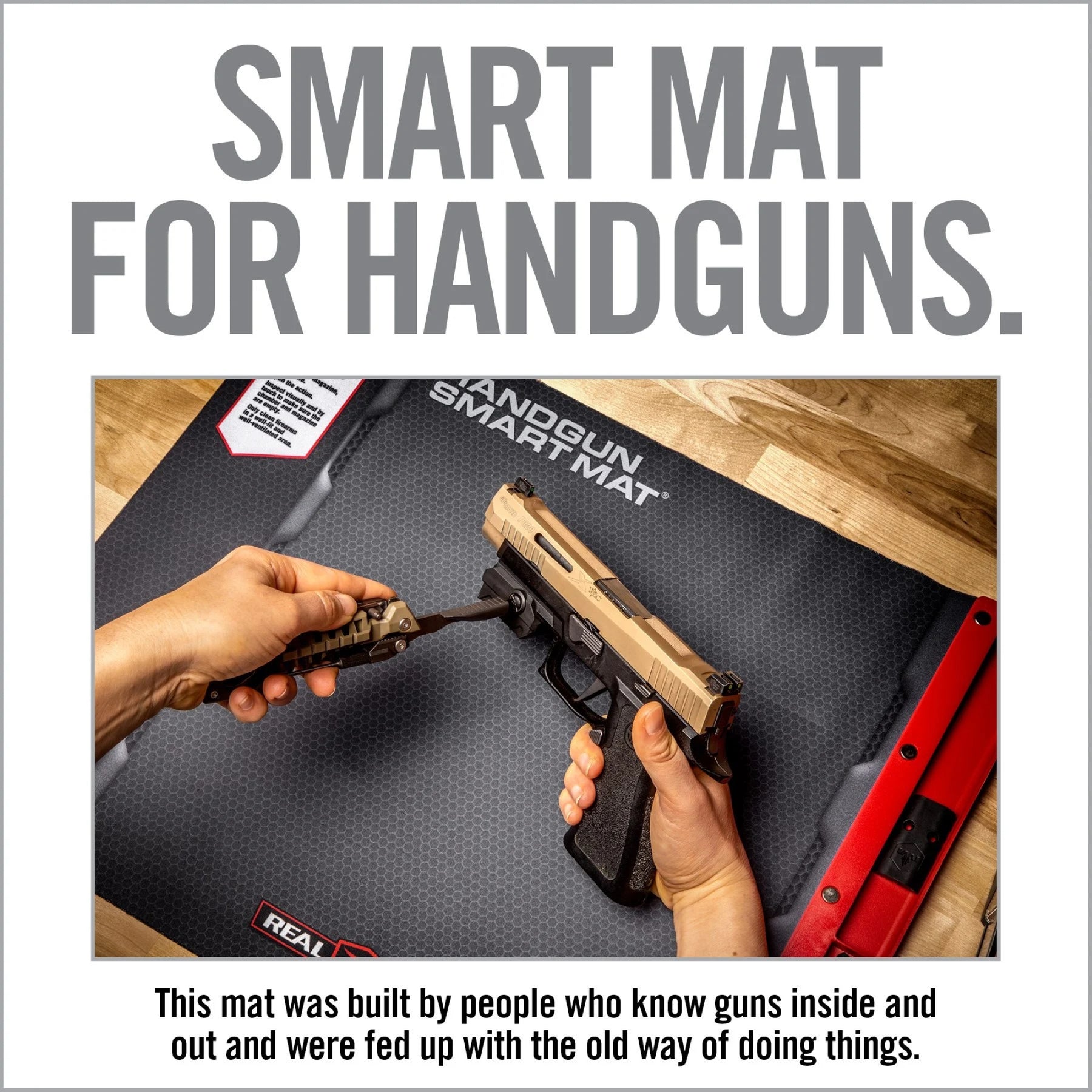 REAL AVID | HANDGUN SMART MAT - Tappetino per manutenzione pistola
