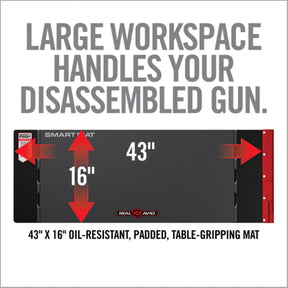 Tappetino per manutenzione armi Real Avid Smart Mat Universal, superficie in gomma antiscivolo con scomparti magnetici per minuteria