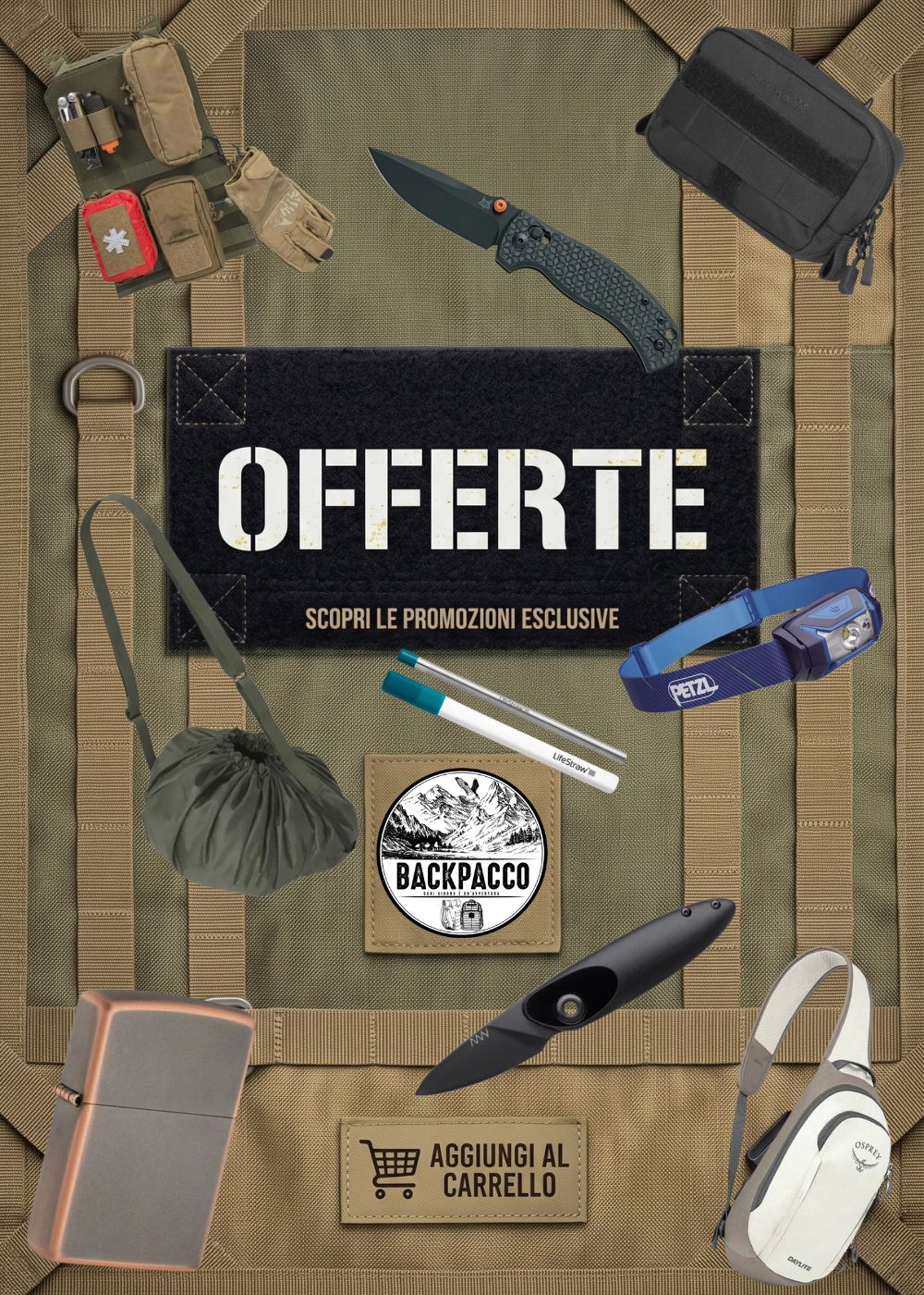 BackPacco Offerte ciclo 10 - promozioni esclusive su coltelli, torce, zaini e attrezzatura outdoor