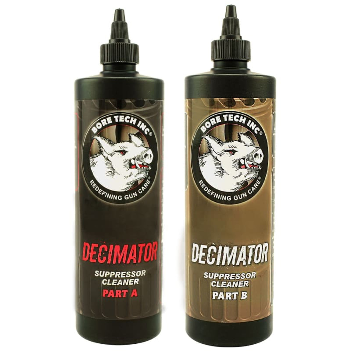 BORE TECH Decimator Suppressor Cleaner Part A e B - Detergente professionale per la pulizia dei soppressori, disponibile su backpacco.it